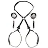 Cinturón de Bondage de Cuero Negro, Ataduras Eróticas, Pantalones de Atar Manos, Accesorios de Ropa para Actuación de Glúteos Femeninos en Discoteca