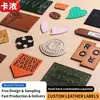 Etiqueta de Couro Personalizada com Logo, Patch de Couro Genuíno em Relevo