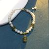 Pulsera de Plata Esterlina S925 con Jade Hetian Natural y Perla de Agua Dulce, Diseño Nicho Ins, Versátil y Exquisita, Modelo Nuevo 2025