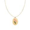 XL384 óleo de tulipa rosa pingando Mori estilo nicho estudante de moda francesa Presente colar de corrente curta de aço titânio banhado a ouro