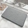 Alfombrilla de Piso para Baño de Terciopelo de Algodón Suave de Color Sólido, Alfombrilla Absorbente para Pies con Esponja de Alta Densidad, Alfombrilla Engrosada Antideslizante para Entrada de Baño en Casa