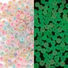 Cuentas sueltas de acrílico de 4x7 mm, cuentas planas con letras inglesas, hechas a mano, accesorios de joyería con cuentas para educación temprana de niños, pulsera