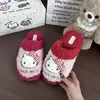 Chinelos de Pelúcia Originais Hello Kitty da Sanrio para Mulheres, Novos para Outono/Inverno 2026, Chinelos Quentes de Encaixar para Casa
