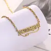 Collar de Acero Inoxidable Esmerilado Más Vendido Transfronterizo, Colgante Personalizado con Letra Inglesa Nombre Acero de Titanio, Joyería de Diseño de Nicho