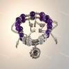 Pulsera de Cristal de Explosión con Degradado Negro y Morado Estrella Más Vendida para Mujer Pulsera Colgante Galaxia Nicho Mejor Amiga Regalo Dulce y Genial