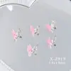 Nueva Joyería para Uñas con Alas de Mariposa de Doble Capa Qiansi Mengdie Decoración de Uñas con Alas Delgadas Estéreo de Circón Terminada