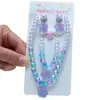 Conjunto de Colares Infantis Cauda de Sereia Concha Brincos de Princesa Unicórnio Menina Princesa Pulseira Atacado