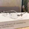 Gafas de Sol Sin Montura Estilo Jennie Diamantes Gafas de Sol Poligonales Plateadas Gafas Lisas Ultra Ligeras Alto Gama Puro Deseo
