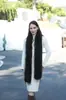 Bufanda Larga de Piel Sintética Europea y Americana Transfronteriza Chal Cálido de Moda Estilo Extendido de Color Sólido Invierno para Mujer Gama Alta