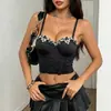 Corset espinha de peixe colorido com strass e miçangas transfronteiriço europeu e americano, top corset curto de puro desejo, bustiê push-up para mulheres