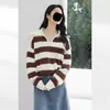 Suéter de Punto Pullover de Bloques de Color Nuevo para Otoño e Invierno Transfronterizo para Mujer 2026 Nuevo Suéter de Punto Holgado Casual Estilo Universitario