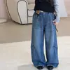 Conjunto de Otoño para Niñas 2026 Nuevo Estilo Niños Medianos y Grandes Moda Chic Estilo Coreano Top Falso de Dos Piezas Jeans con Etiqueta Personalizada