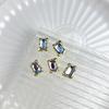 Lote de Nueva Joyería para Uñas de Aleación China Diamante Azul Aqua Cuadrado Gordo Gotas de Agua Xi Fei Zhen Huan Mismo Palacio Armadura con Diamante