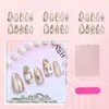 30 Piezas de Pegatinas para Uñas Artísticas Portátiles Color Ojo de Gato Doradas con Forma de Almendra, Flores Pintadas y Degradado Dorado, Puntas de Uñas Disponibles para Venta al por Mayor
