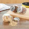 Tarro creativo para almacenar granos, frasco de vidrio, frasco para mermelada, condimento, frasco de vidrio sellado, frasco de almacenamiento de tambor plano