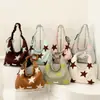 Bolso Bandolera Estrella Retro Americano para Mujer, Bolso Bandolera Casual Versátil con Cierre de Cordón, Bolso Tote de Gran Capacidad para el Trabajo, Moderno