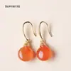 Aretes de Ágata Yanyuan Natural Ruyi, Hebilla de Paz Estilo Antiguo, Aretes Estilo Chino Nuevo, Aretes Estilo Nacional, Ganchos de Oreja de Flor de Rosa