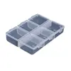 Caja de puntas para uñas de 6 compartimentos, accesorios portátiles para decoración de uñas, lentejuelas, pedrería, caja de almacenamiento separada, caja rectangular de plástico transparente PP, transfronterizo