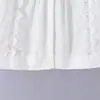 Estilo Europeo y Americano Verano Ropa de Mujer Blanca Algodón Encaje Patchwork Camisa de Manga Corta, Color de la Foto, Fábrica de Origen