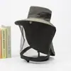 Sombrero de Sol de Verano para Hombre con Ala Ancha, Sombrero con Máscara de Chal para Protección Solar Anti-UV para Mujer, Sombrero Transpirable para Exteriores para Montañismo y Pesca