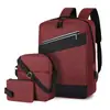 Mochila de negocios nueva moda para ir al trabajo bolsa de tres piezas para computadora viaje simple bandolera para hombre bolsa de contraste al por mayor