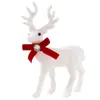 Enfeite de rena branca de Natal, mini veado de neve fofo para árvore de Natal, vitrine de shopping, decoração de local