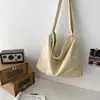 Bolso Cruzado de Lona para Mujer, Gran Capacidad, Estilo Japonés, Bolso de Hombro Versátil de Color Sólido Nuevo, Mochila Escolar Estudiante Minimalista Estilo Ins