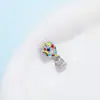 Panjia Clásico Más Vendido Rosa Plata Aleación Diamante Globo Aerostático Cuentas Colgante Pulsera Accesorios Fábrica Stock Listo