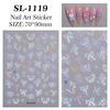 Pegatinas de Mariposa Verde Primavera para Uñas con Relieve Pegatinas de Uñas 3D a Cuadros de Tulipán Fresco Estilo Sl