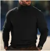 Exportação Transfronteiriça Outono e Inverno Europeu e Americano Masculino Listras Verticais Gola Alta Tricô Masculino Pulôver Tricô Camisas de Base