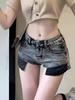 Chica Picante Dulce Jeans Sexy de Cintura Alta para Mujer Verano Diseño con Sentido Chic Aspecto Delgado Pantalones Cortos Coreanos Ins Aspecto Delgado Pantalones Cortos