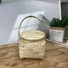 Envío Transfronterizo de Cestas de Mano Tejidas de Bambú, Cestas Resistentes de Almacenamiento para Picnic, Cestas para Fresas y Moras, Cestas Tejidas para Huevos, Cajas de Regalo Tejidas de Bambú