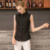 Camisa blanca y negra profesional sin mangas de gasa elástica para mujer, verano 2023, nueva camisa básica que combina con todo para primavera y otoño