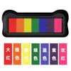 Pintura de huellas dactilares a mano de 7 colores para niños, cuenta manual, sello rectangular para graffiti, almohadilla de tinta de colores, sello de goma DIY, mesa de impresión multicolor