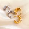 Moda Francesa Estilo Chanel Aretes Distintivos Plateados Multicapa Lujo Ligero Combinable Multicapa con Cuentas Aretes con Pasador de Plata 925