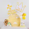 Celebridad en línea Molino de viento Corona de Princesa traje de inserción para tarjeta de feliz cumpleaños accesorios de decoración de pastel para hornear fiesta de cumpleaños de bebé