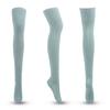 Nuevos calcetines de punto de algodón puro a rayas de color liso para otoño e invierno, conjunto de calcetines hasta la rodilla, tendencia japonesa y coreana, venta directa de fábrica