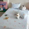 Juego de tres piezas de colcha acolchada de algodón de doble cara con estampado estilo caricatura, sábana de algodón puro, funda para kang de tatami, adecuada para todas las estaciones
