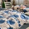 Conjunto de Cama de Algodão Lavado de Quatro Peças no Estilo Ins Capa de Edredom Solteiro Dormitório Estudantil Colcha Conjunto de Três Peças para Primavera e Verão