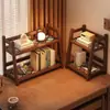 Estantería de escritorio, estante de almacenamiento, librero pequeño para el hogar, estante de exhibición de múltiples niveles para ventana de rincón, estante de almacenamiento para escritorio de oficina