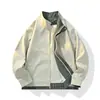Compra em Grupo Em Estoque Atacado Gola Reversível Bloqueio de Cores Solta Jaqueta Moda Tendência Casual Versátil Roupa Exterior Esportiva Tendência