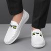 Zapatos de cuero de verano 2024, zapatos de cuero suave para hombre, zapatos blancos informales de negocios con suela blanda para hombre