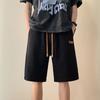 Shorts casuais jacquard masculinos, shorts largos de verão, estilo Hong Kong, calças casuais de marca da moda, calças médias para todos os homens