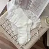Meias Respiráveis com Renda Vazada para Mulheres, Meias de Cano Médio, Estilo Fino de Verão, Meias Largas Estilo Menina Doce Japonesa Miu com Botões