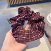 Diadema de Scrunchie a Cuadros de Moda para Mujer, Goma para Cola de Caballo Baja, Accesorio para el Cabello