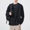 Toma real camiseta de algodón puro para hombre 240g Primavera/Otoño 2024 Nueva Marca Trendy Americana Camiseta Base Casual de Manga Larga