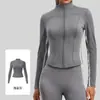 Venta Directa de Fábrica Dropshipping Ropa de Yoga Primavera y Otoño Ropa Deportiva Adelgazante Cuello Alto Manga Larga Chaqueta para Correr Fitness