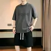 Traje de Verano Nuevo para Hombre Enbu Camiseta de Manga Corta Moda Deportiva Casual Talla Grande Conjunto Holgado de Moda para Hombre