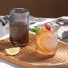 Vaso de Agua de Vidrio con Rayas Verticales para el Hogar de Alto Valor Estético Estilo Simple Estilo Americano con Hielo Gran Capacidad