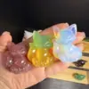 Pedra bruta de cristal natural polida, esculturas de animais mistas, esculturas de animais multimateriais, atacado de venda quente transfronteiriça